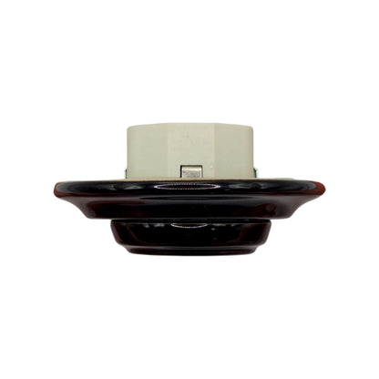 Power Sockets Porcelain German Schuko Loft Retro Electrical Flush-Mounting Vintage Cottage Ceramic Black