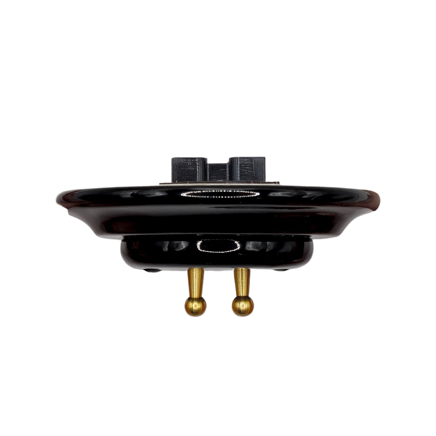 black porcelain 2gang2way toggle switch, flush-mount, side