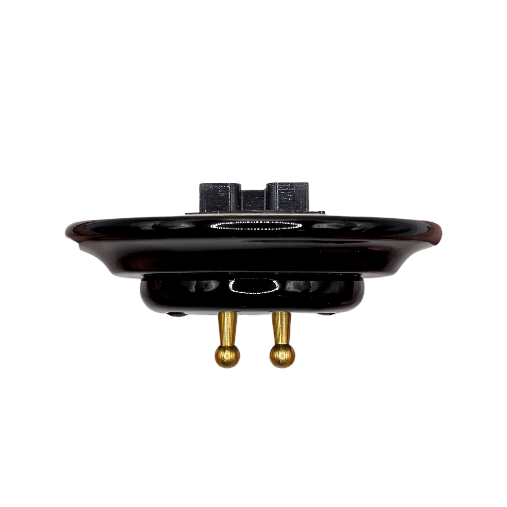 black porcelain 2gang2way toggle switch, flush-mount, side