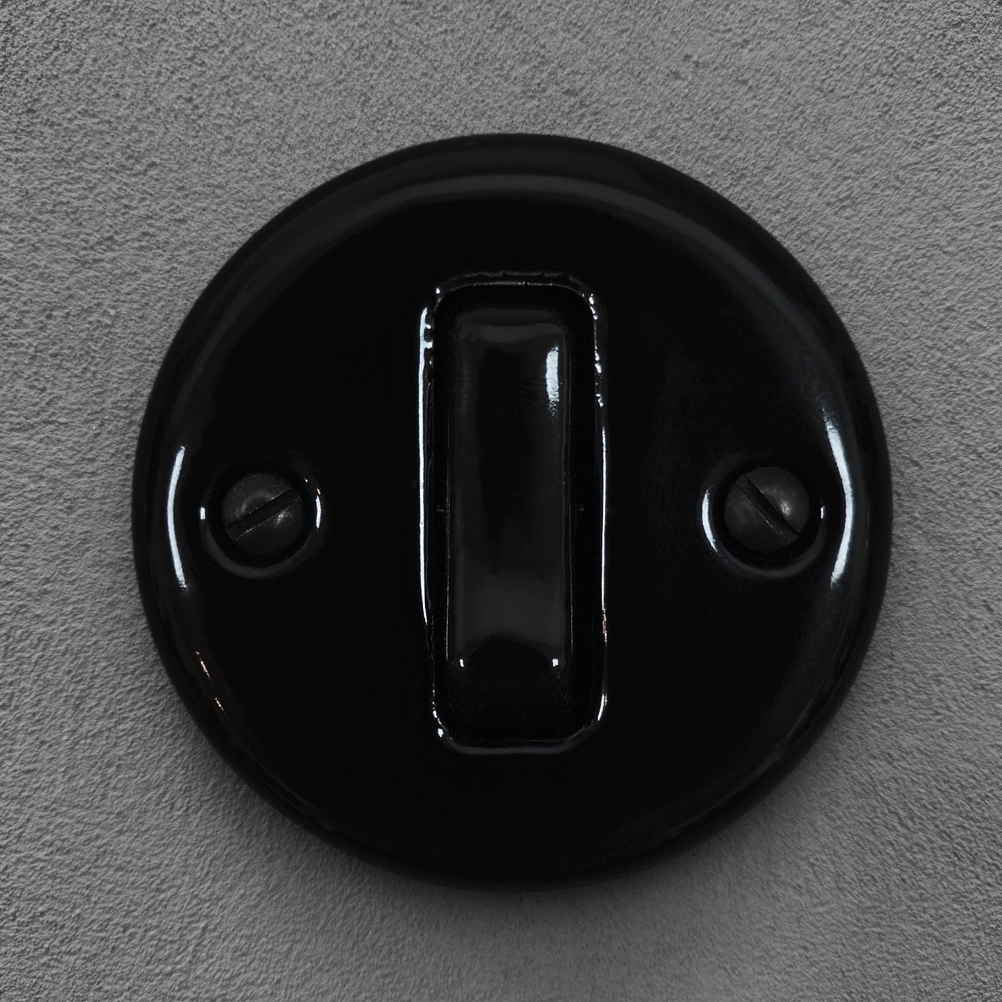 Light Switch Porcelain Loft Retro 1 Gang Two-way Surface-Mounting Vintage Cottage Ceramic Black