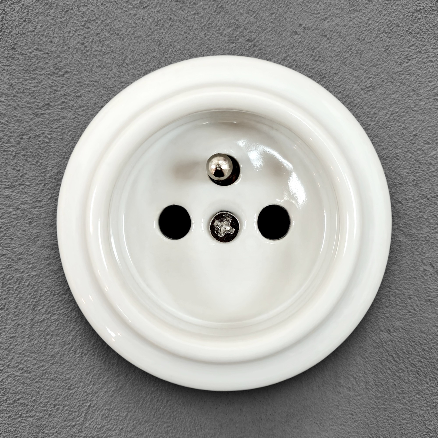 Power Socket Porcelain Loft Retro Electrical French Surface-Mounting Vintage Cottage Ceramic White