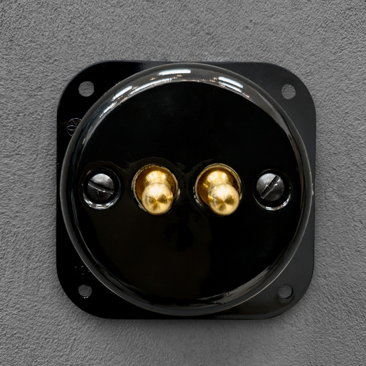 Porcelain Loft Retro Connection Inner Part Toggle Wall Light Switch 2-gang 2-way Flush-Mounting Vintage Cottage Home Decor Black