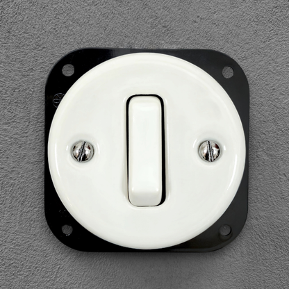Light Switch Porcelain Loft Retro 1-gang Connection Inner Part Two-way Flush-Mounting Vintage Cottage Ceramic White