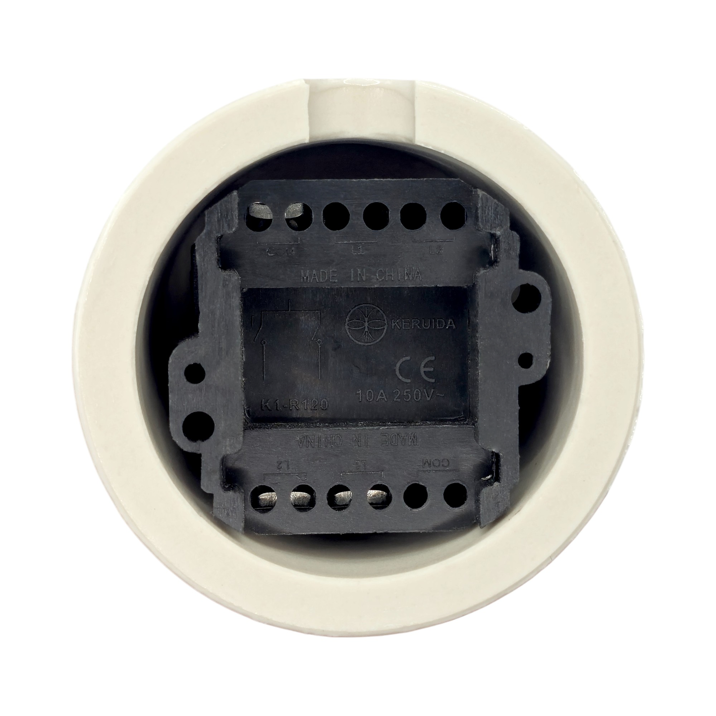 Double Retro Style White Ceramic Type-2 Double One-Way Rotary Light Switch Surface-Mounted