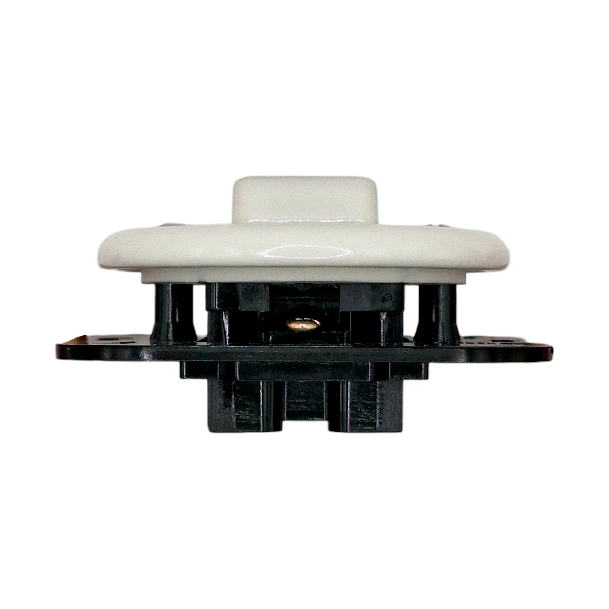 Flush Mount Crossing / Intermediate Rocker Light Switch Insert - Single in White Porcelain