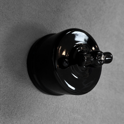 black porcelain intermediate rotary switch insert, surface-mount, angled