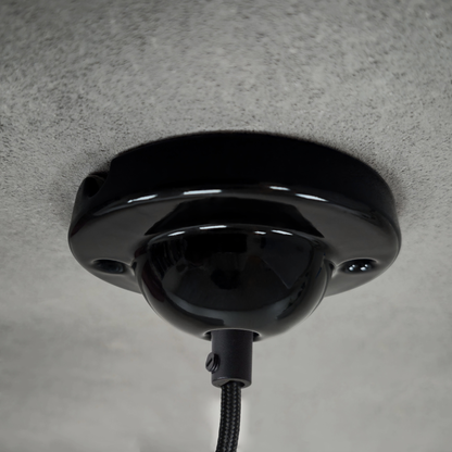 black porcelain dome ceiling rose 80x30mm, angled