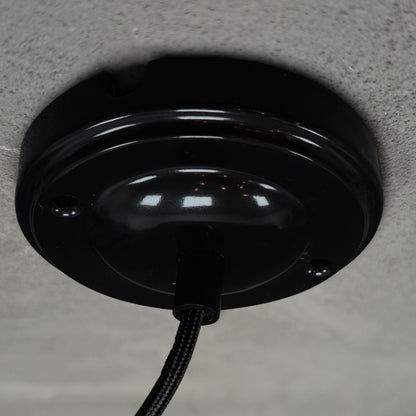 black porcelain big dome ceiling rose 100x28mm, angled