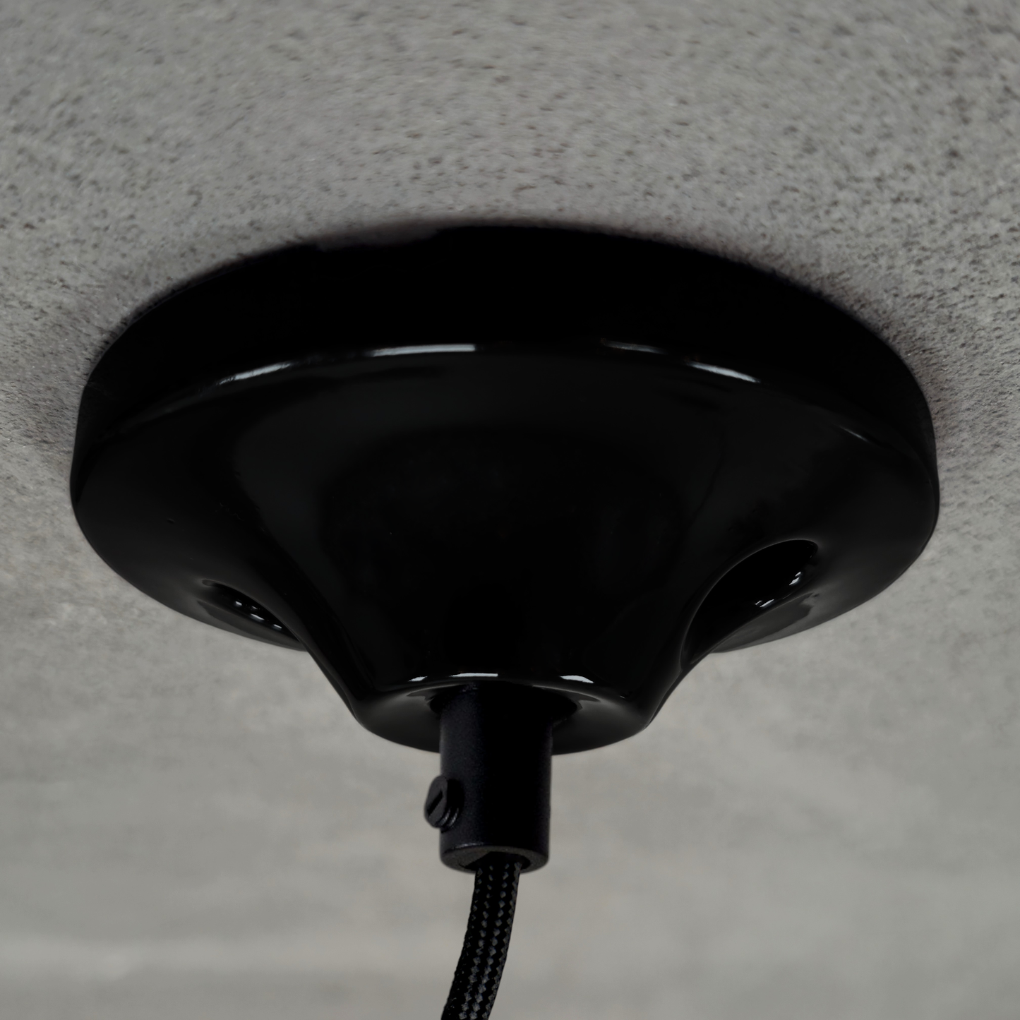 black porcelain cone ceiling rose 70x25mm, angled