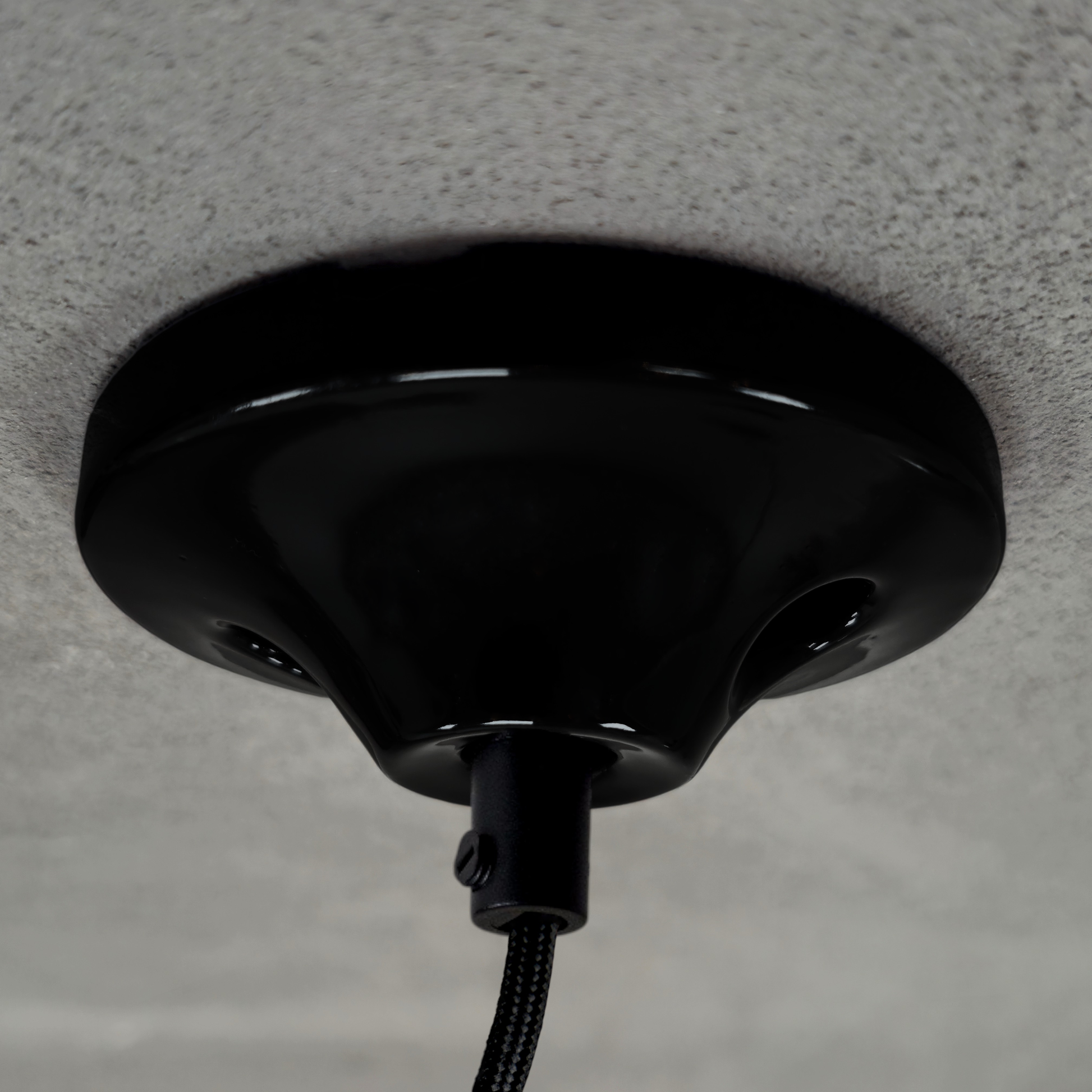 black porcelain cone ceiling rose 70x25mm, angled