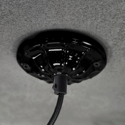 black porcelain lined ceiling rose 70x20mm, angled