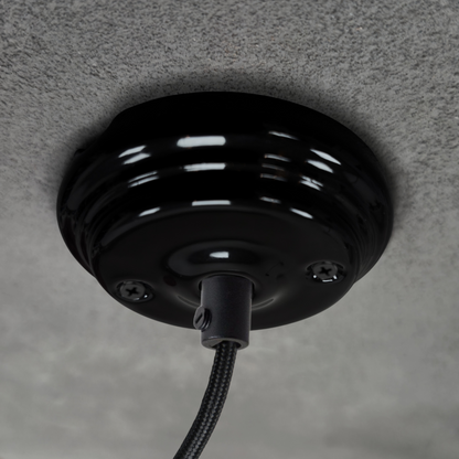 black porcelain flat ceiling rose 70x25mm, angled