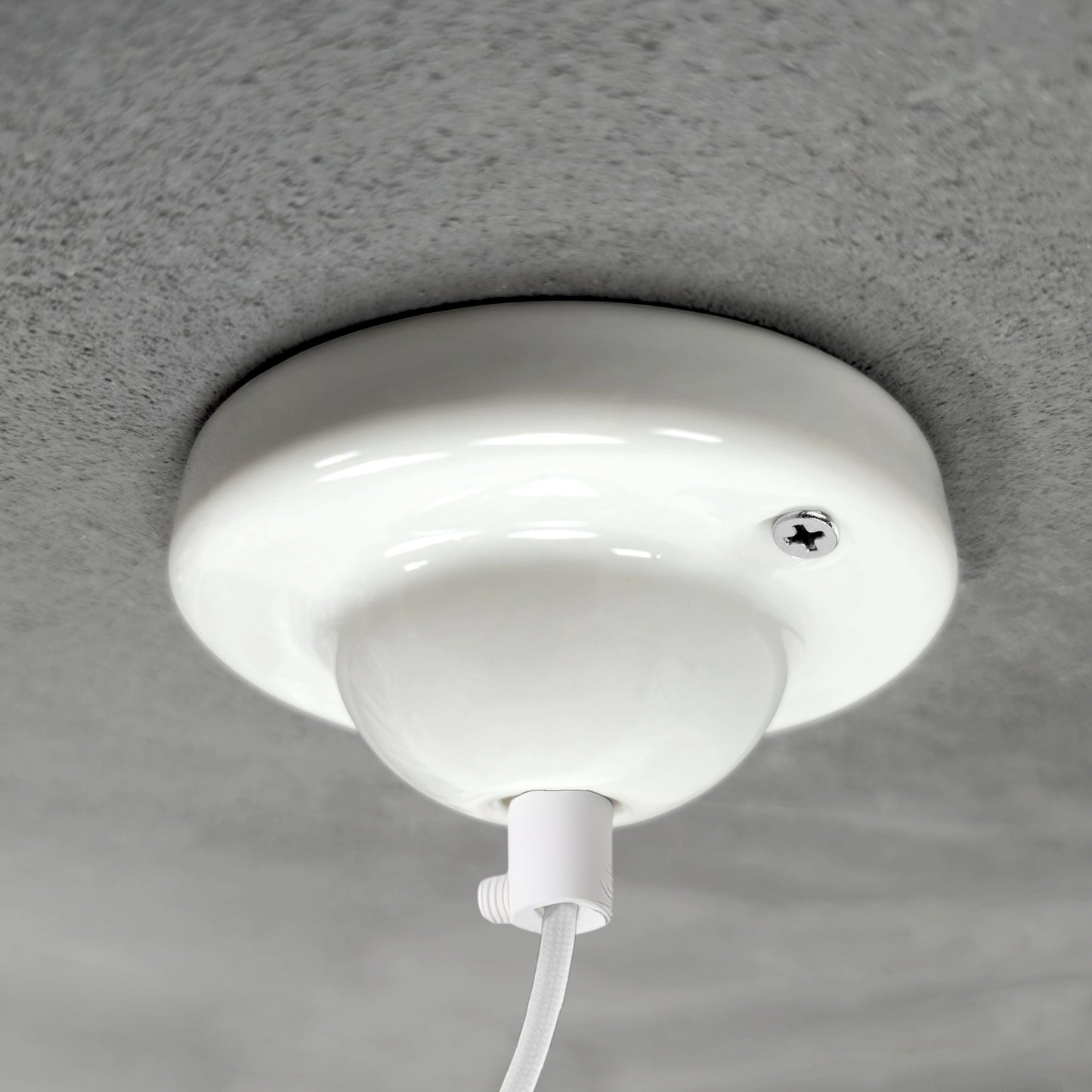 white porcelain dome ceiling rose 80x30mm, angled