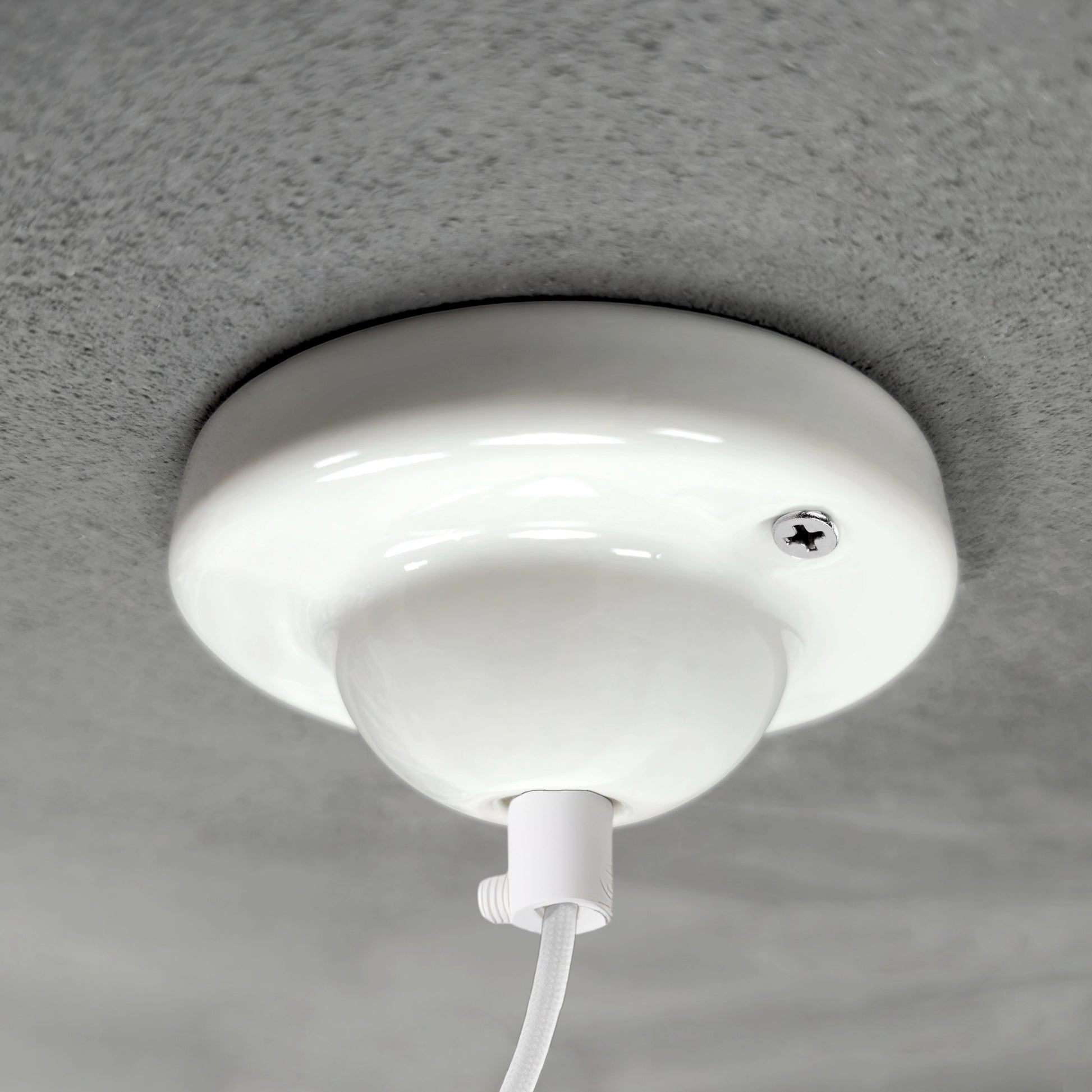 white porcelain dome ceiling rose 80x30mm, angled