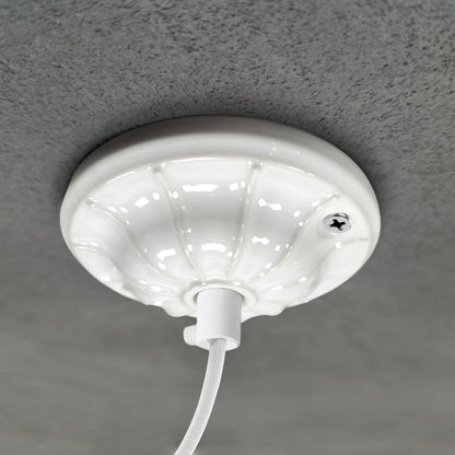 white porcelain lined ceiling rose 70x20mm, angled