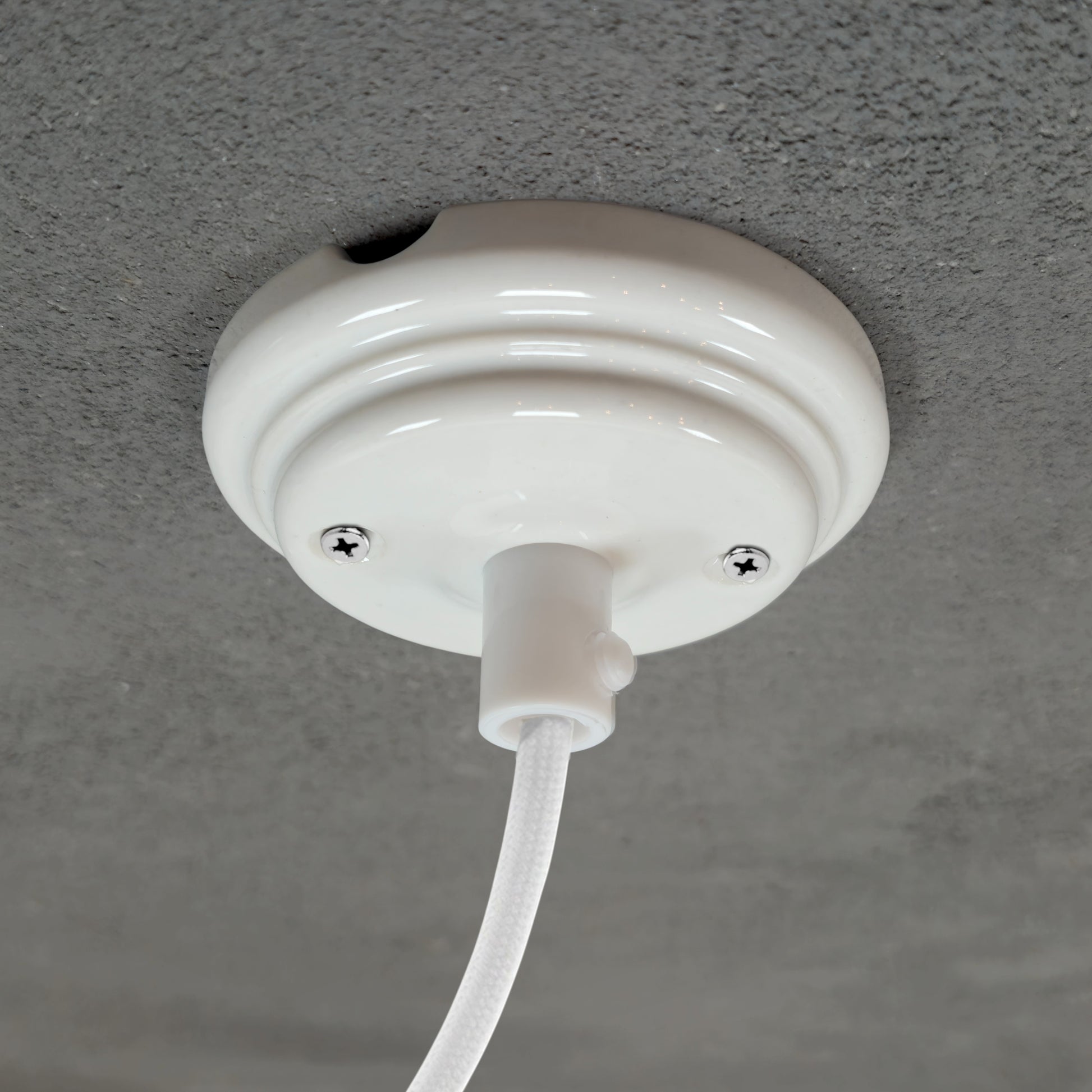 white porcelain flat ceiling rose 70x25mm, angled