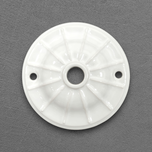 white porcelain lined ceiling rose 70x20mm, front