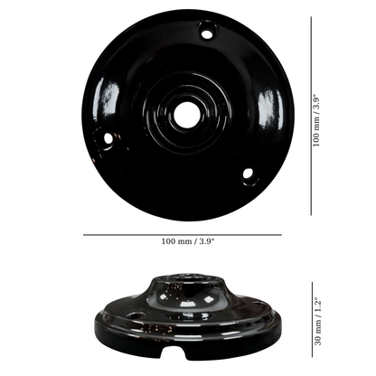 black porcelain big cone ceiling rose 100x30mm, measurements