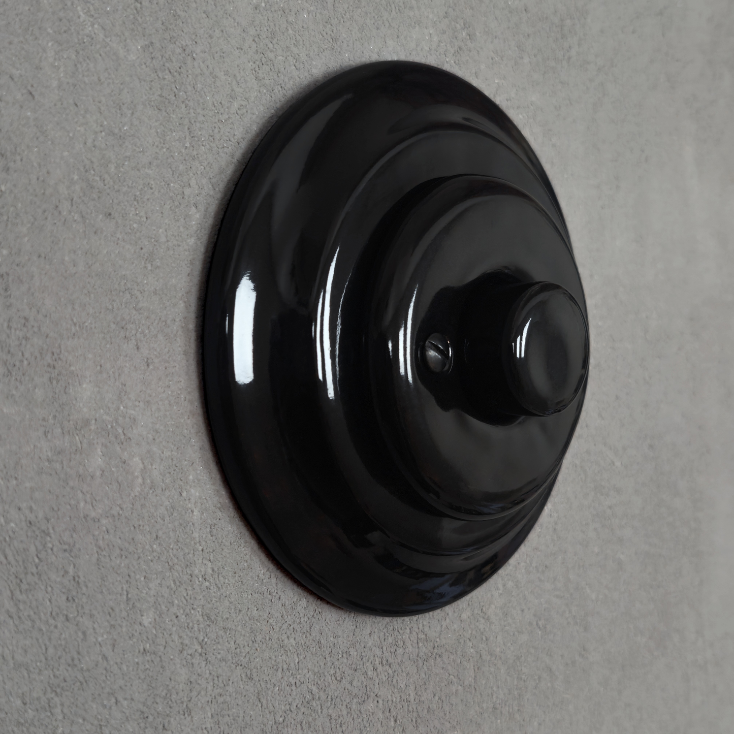 Retro Loft Style Dimmer Light Switch Industrial Flushed-Mounting Vintage Cottage Ceramic Black