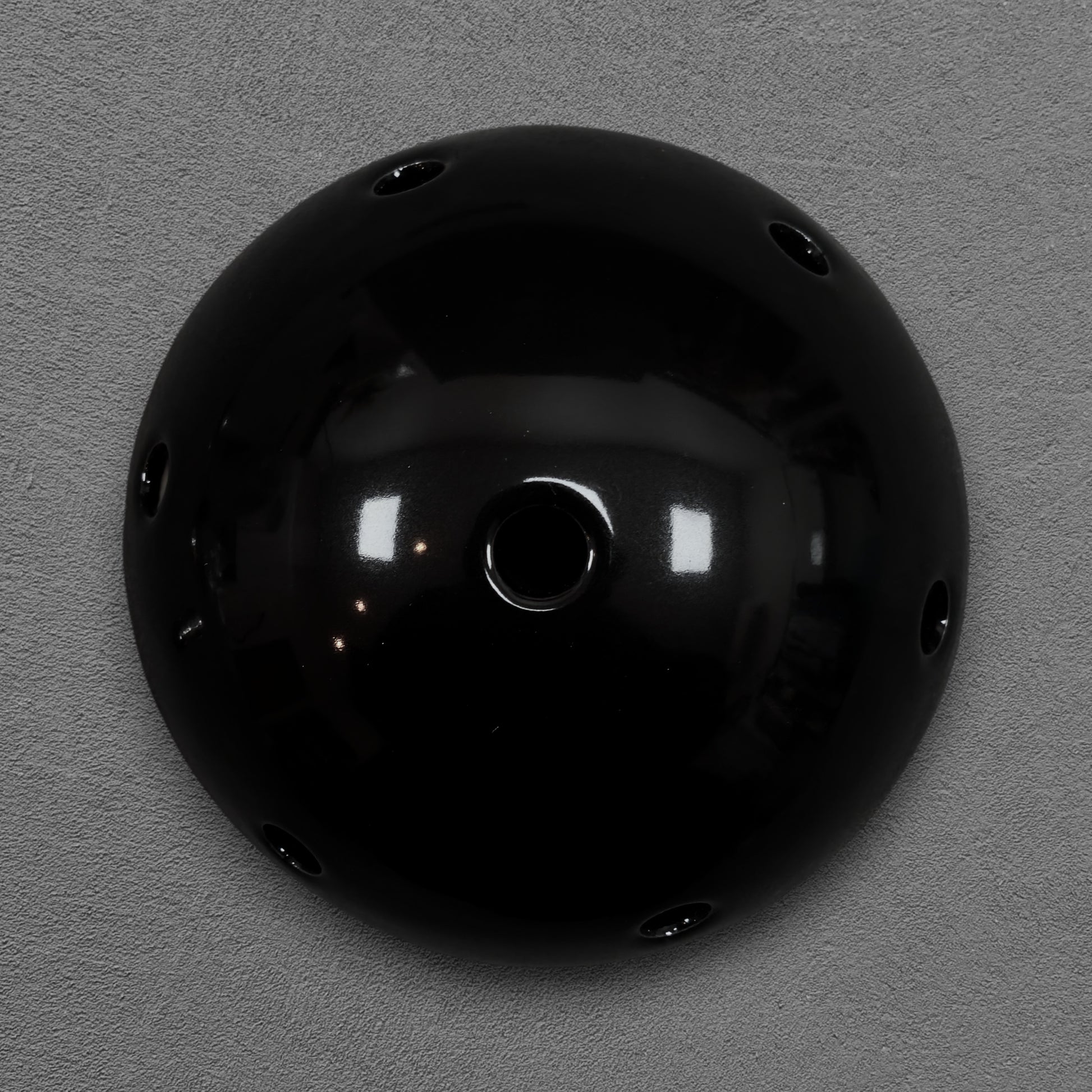 black porcelain multihole ceiling rose 125x65mm, front