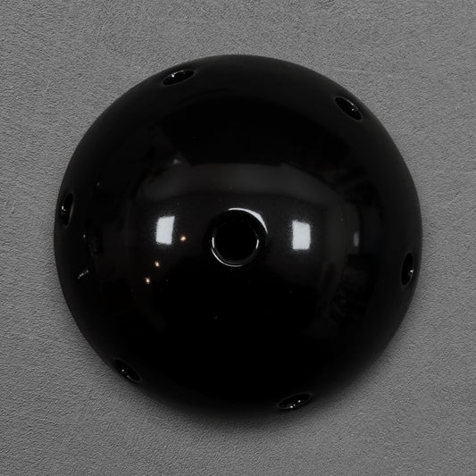 black porcelain multihole ceiling rose 125x65mm, front