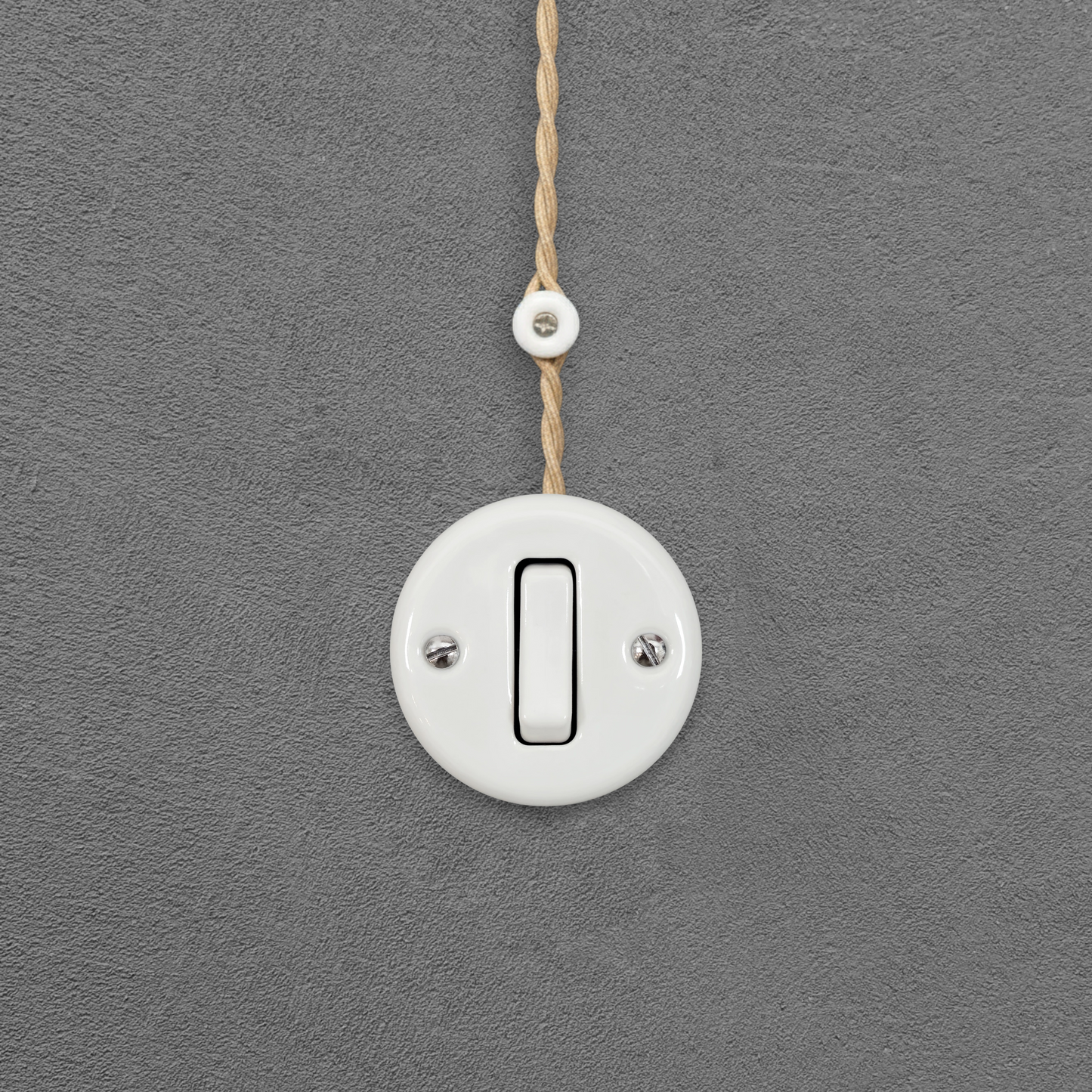 white porcelain 1gang2way light switch insert, surface-mount