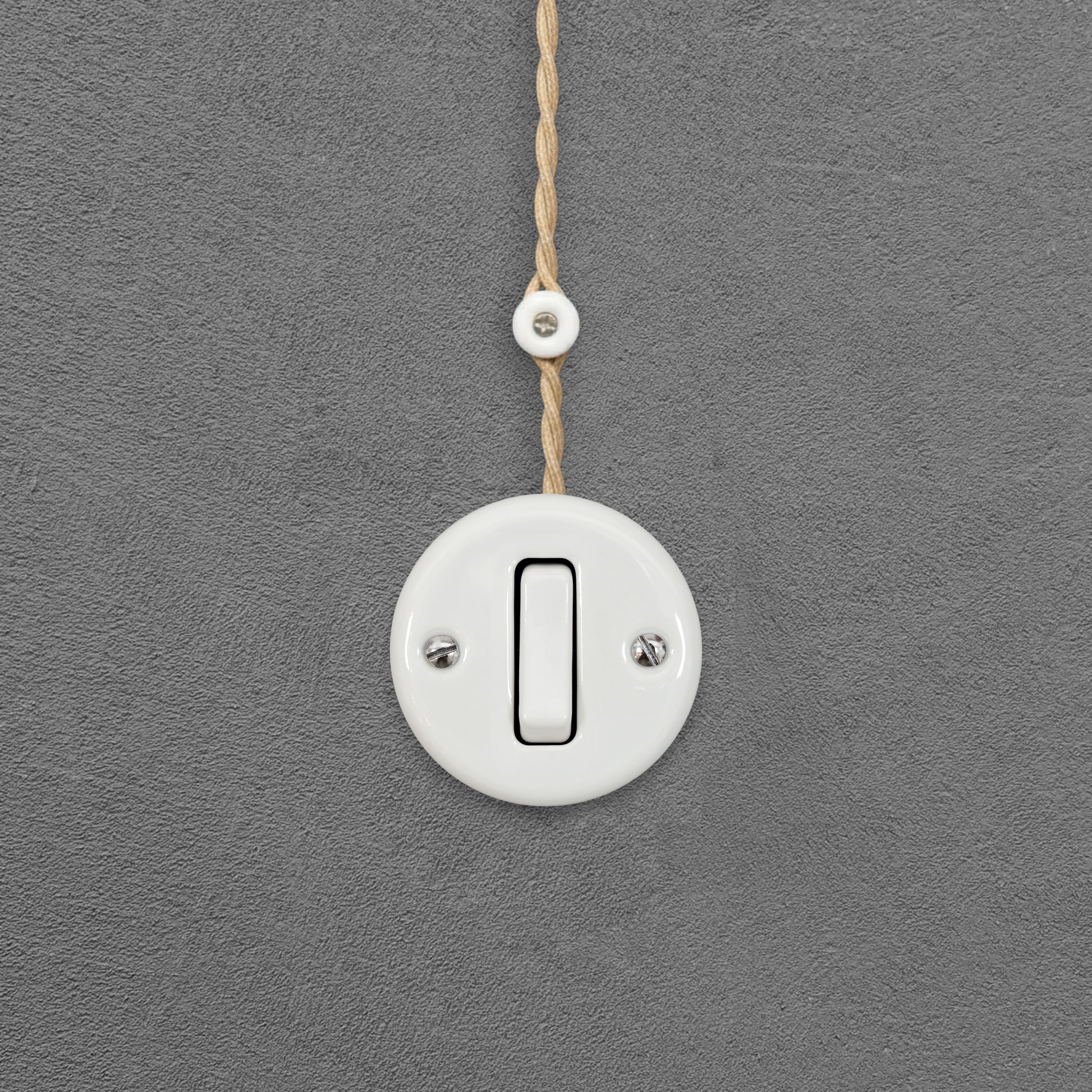 white porcelain 1gang2way light switch insert, surface-mount