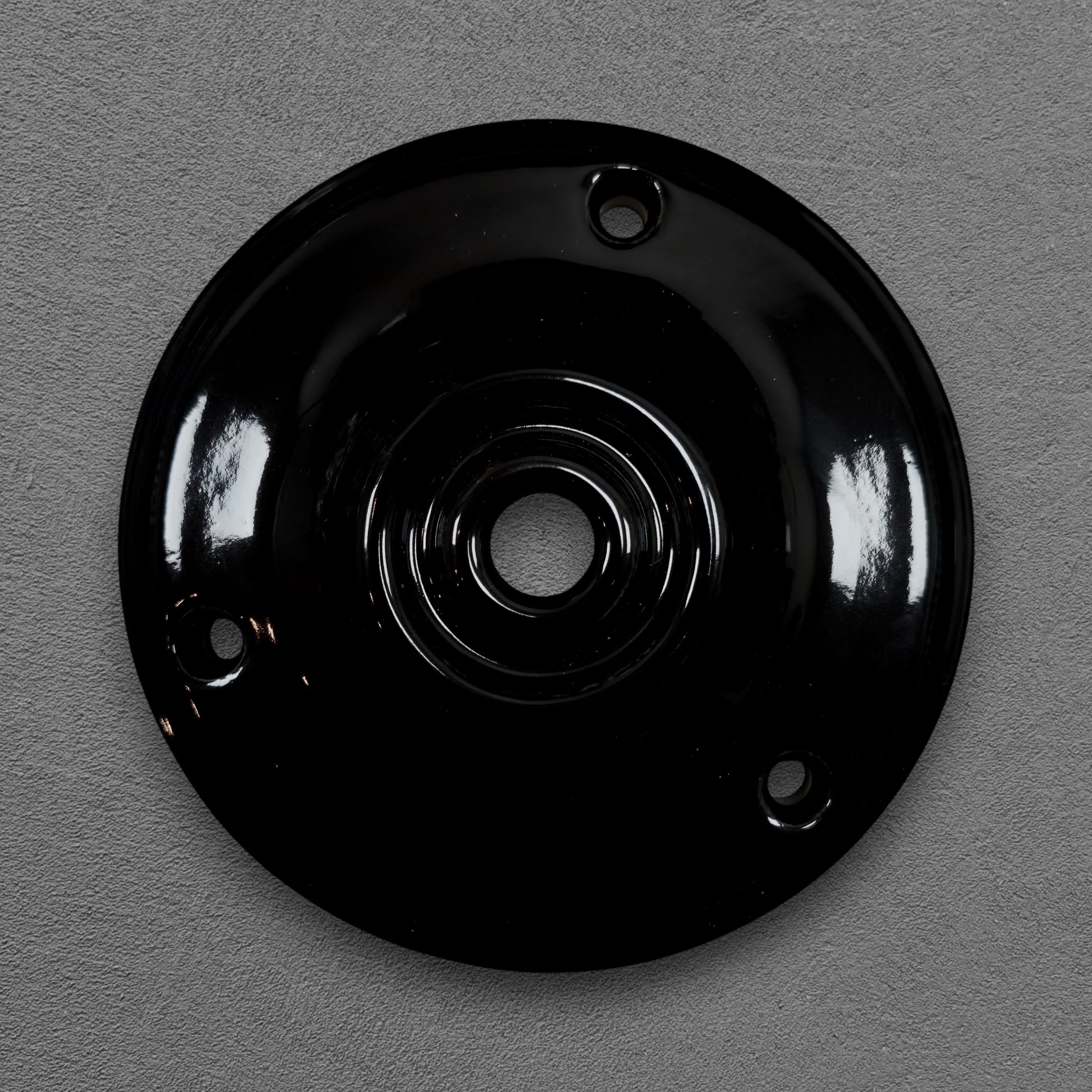 black porcelain E27 pendant light set, ceiling rose front