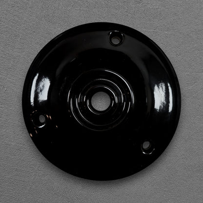 black porcelain E27 pendant light set, ceiling rose front