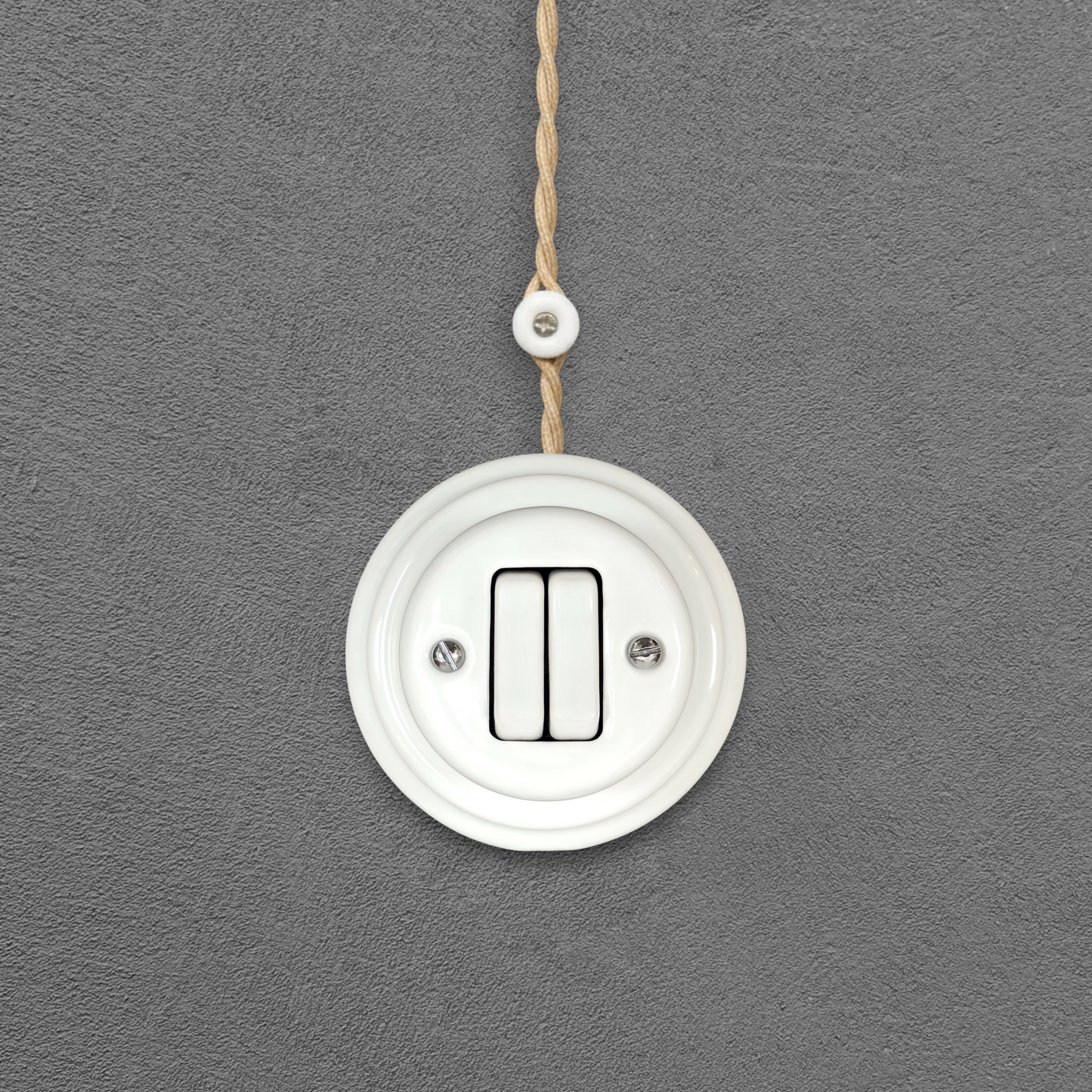 white porcelain 2gang2way light switch, surface-mount