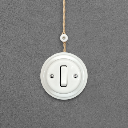 white porcelain 1gang2way light switch, surface-mount