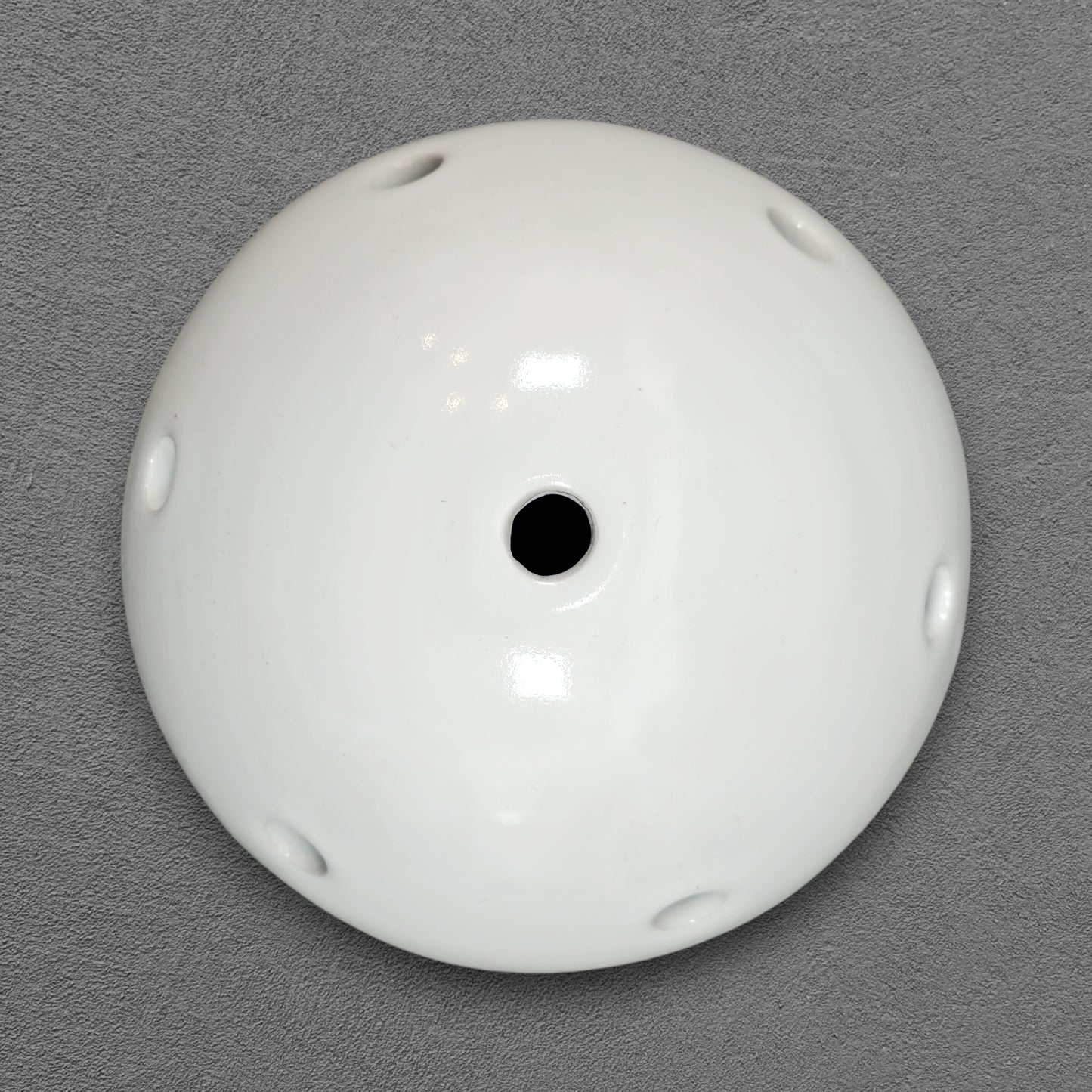 white porcelain multihole ceiling rose 125x65mm, front