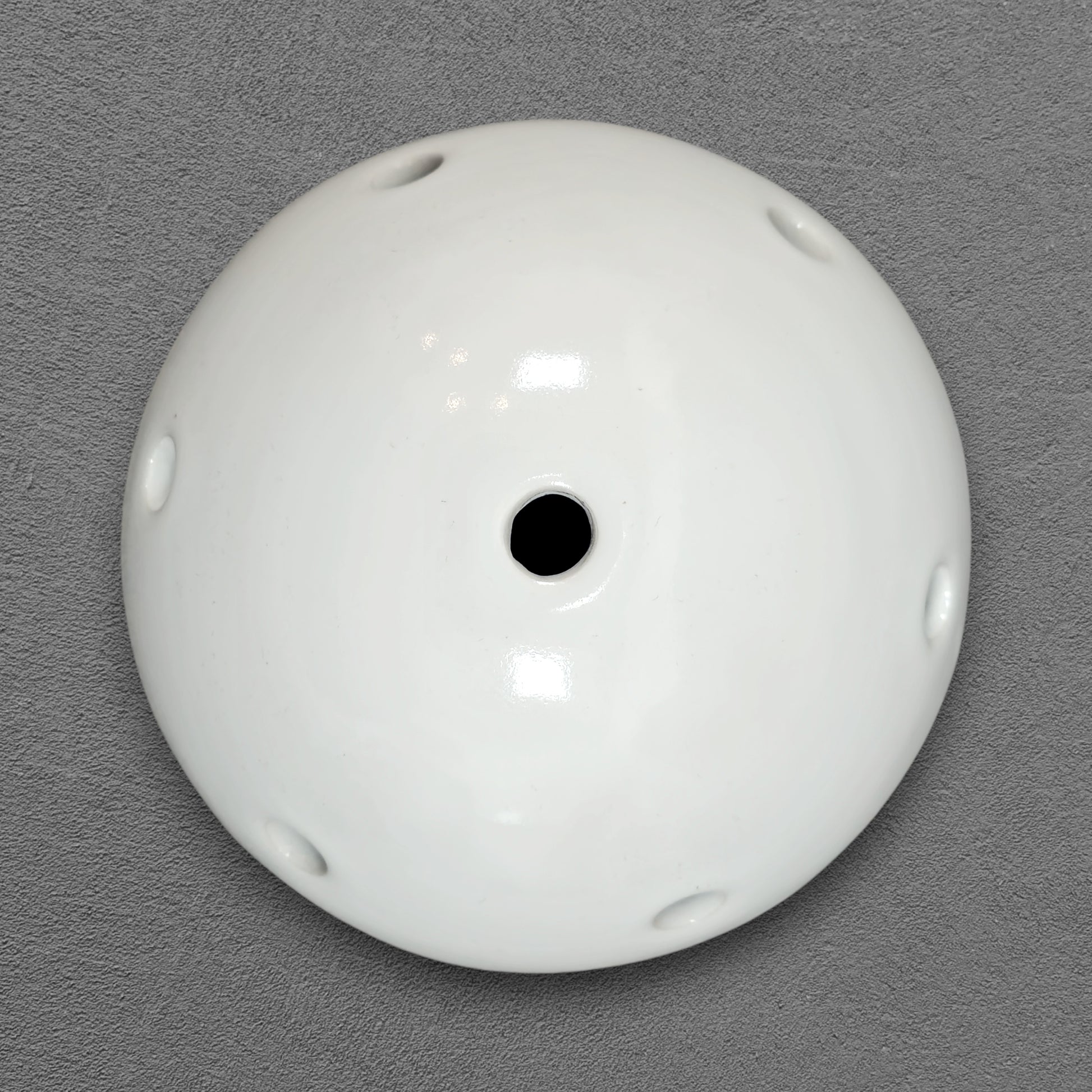 white porcelain multihole ceiling rose 125x65mm, front
