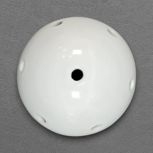 white porcelain multihole ceiling rose 125x65mm, front