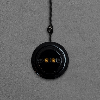 black porcelain 2gang2way toggle light switch, surface-mount