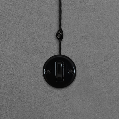 black porcelain 1gang2way light switch insert, surface-mount