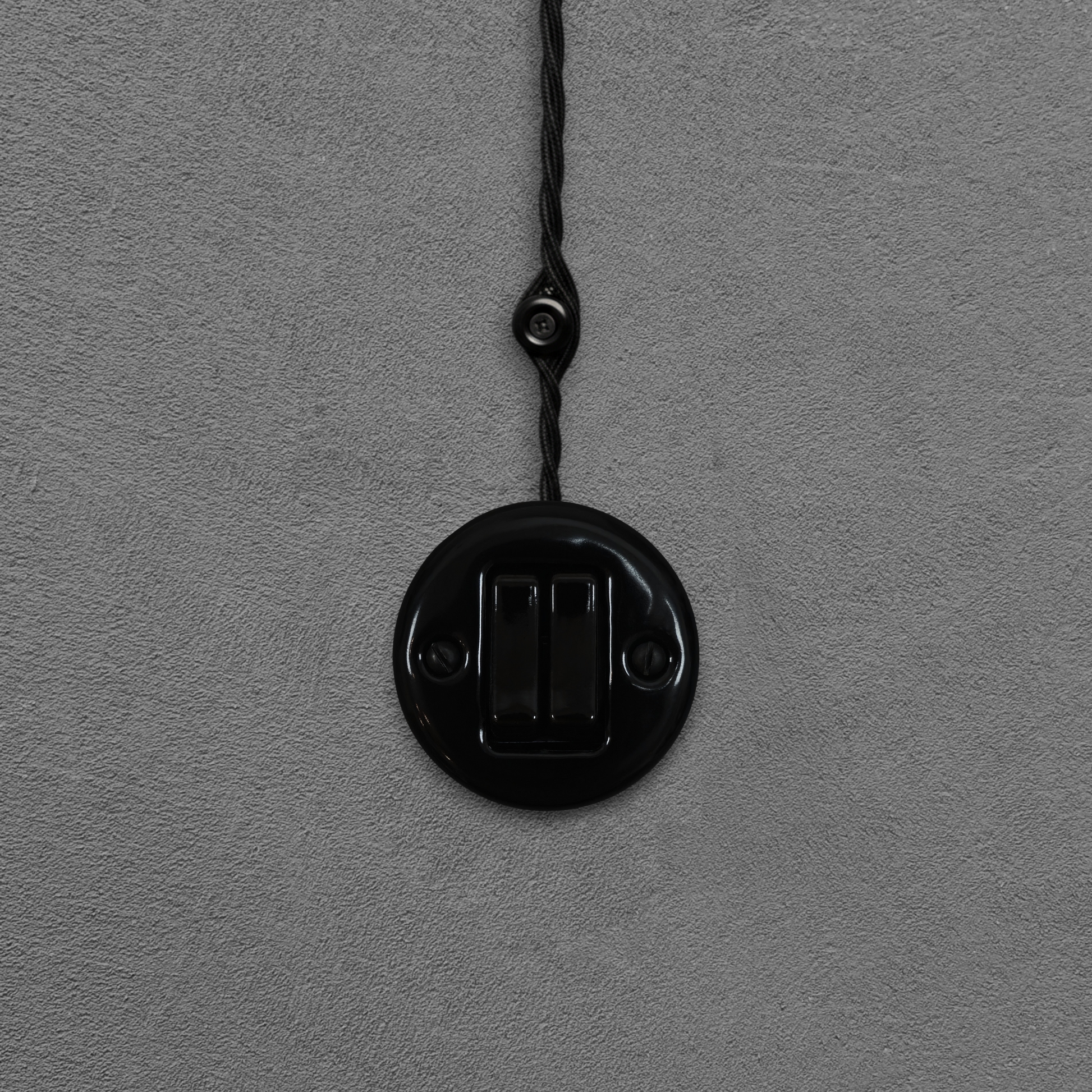 black porcelain 2gang2way light switch insert, surface-mount