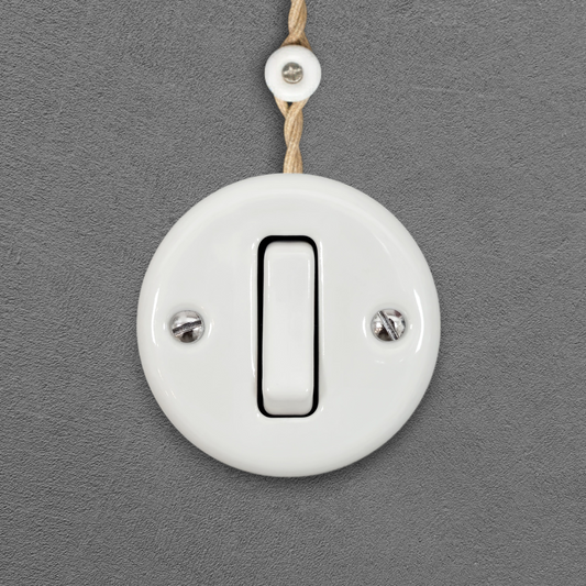 Surface Mount 1-Gang 2-Way Light Switch Insert- Single | Porcelain