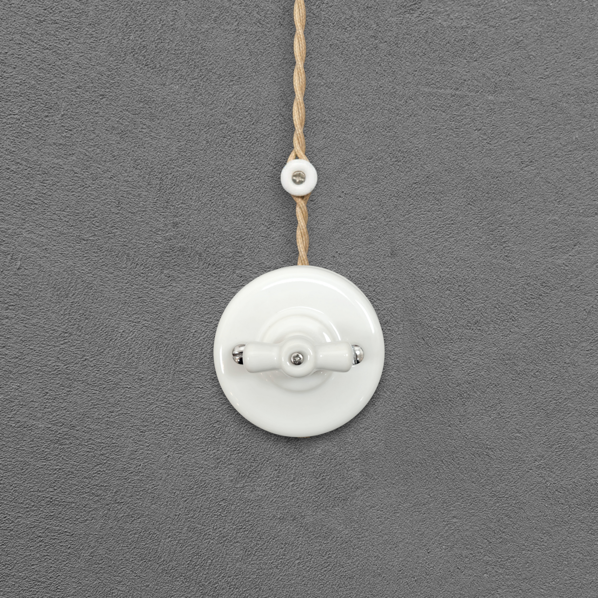 white porcelain intermediate rotary switch insert, surface-mount
