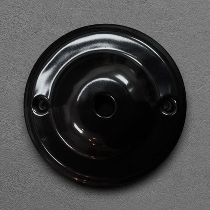 black porcelain big dome ceiling rose 100x28mm, front