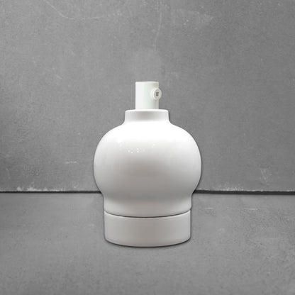 white porcelain hanging apple shape E27 lamp holder, 45x65mm, front