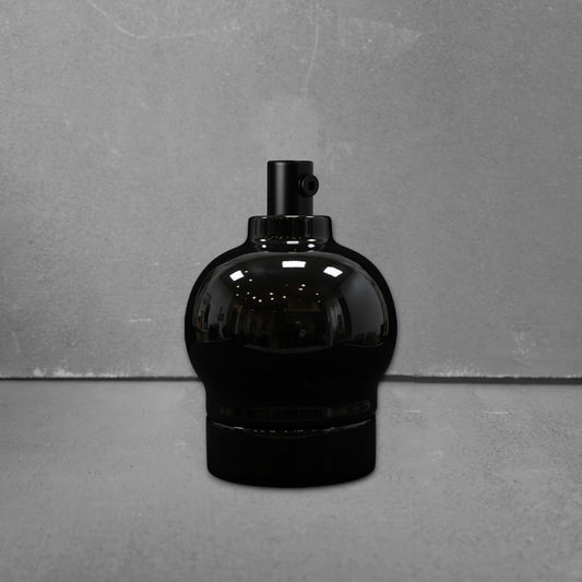 black porcelain hanging apple shape E27 lamp holder, 45x65mm, front