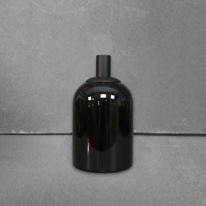 black porcelain hanging E27 lamp holder, 50x95mm, front