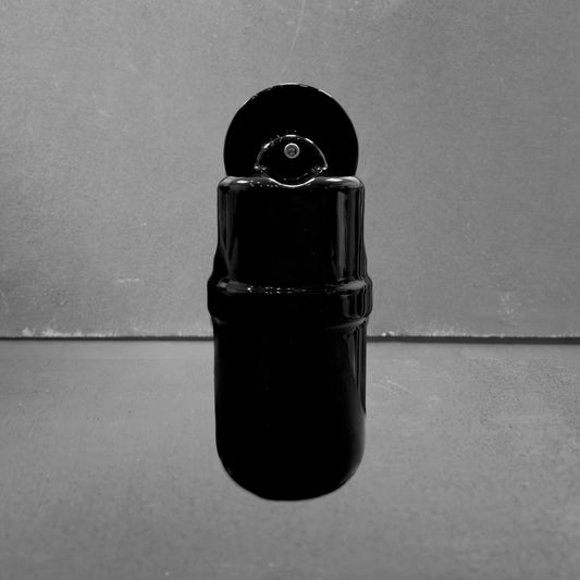 black porcelain counterweight for light fixture, front