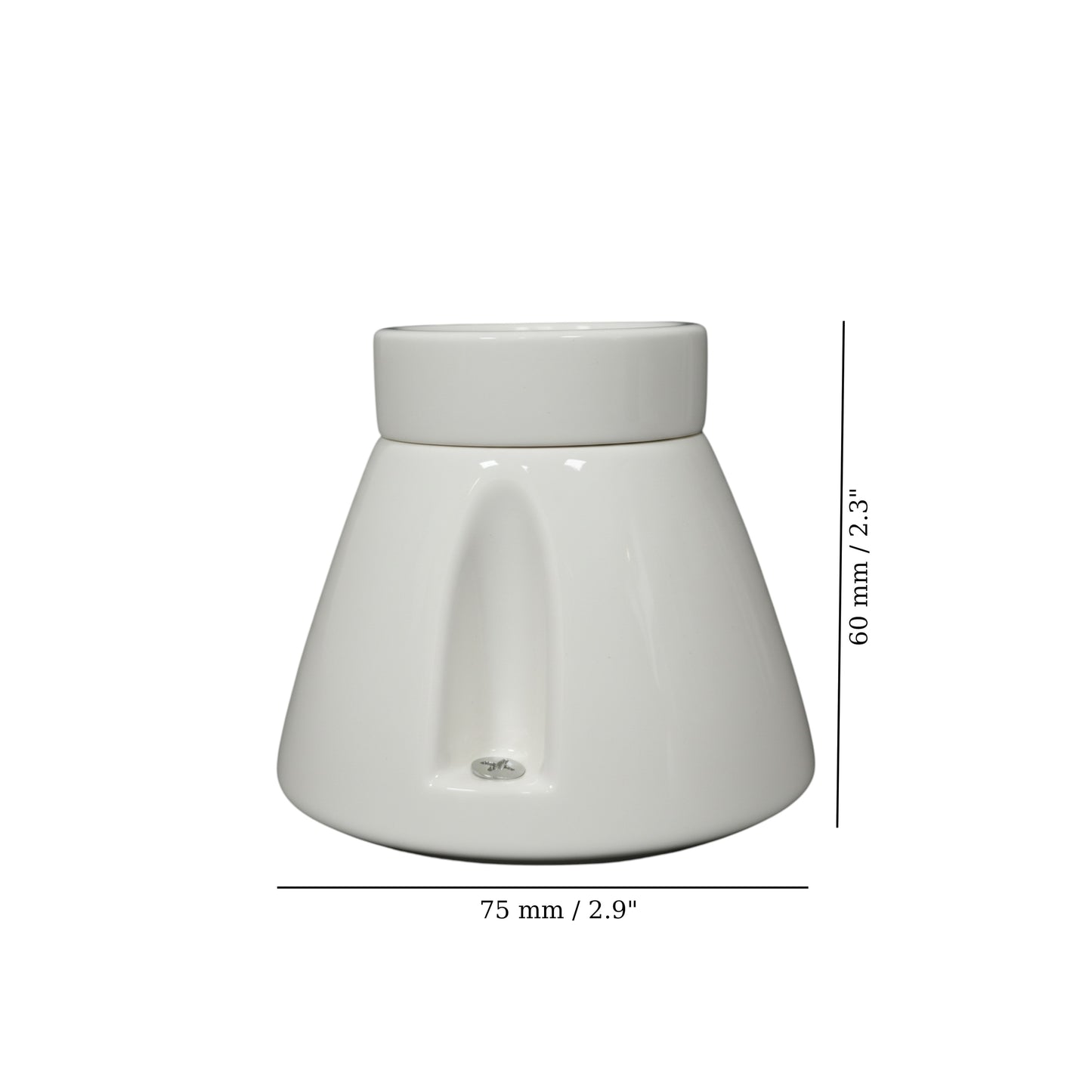 white porcelain straight E27 lamp holder, surface-mount, measurements