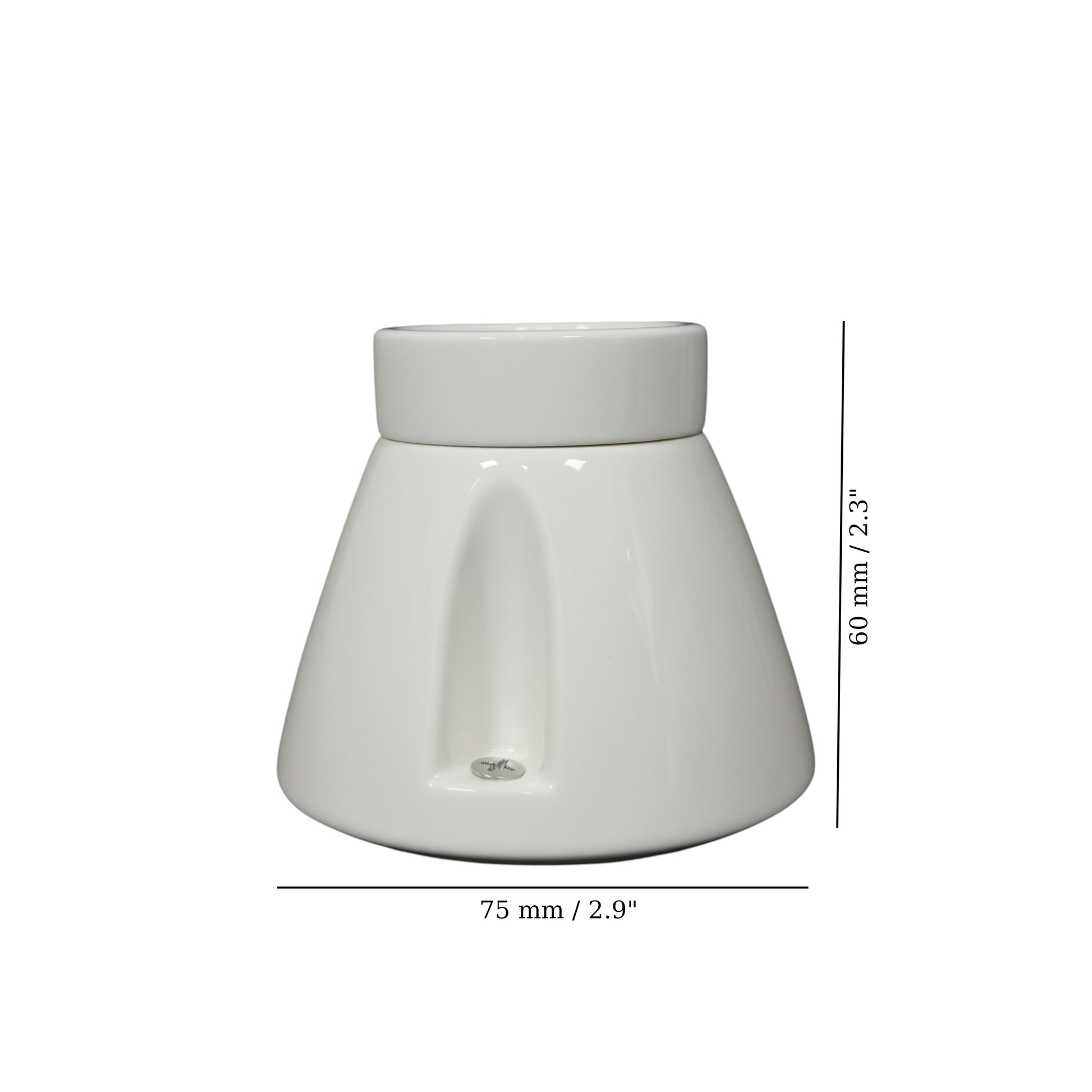 white porcelain straight E27 lamp holder, surface-mount, measurements