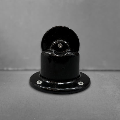 black porcelain pulley light fixture, surface-mount, front