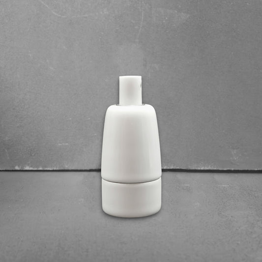 white porcelain hanging E14 lamp holder, 30x60mm, front