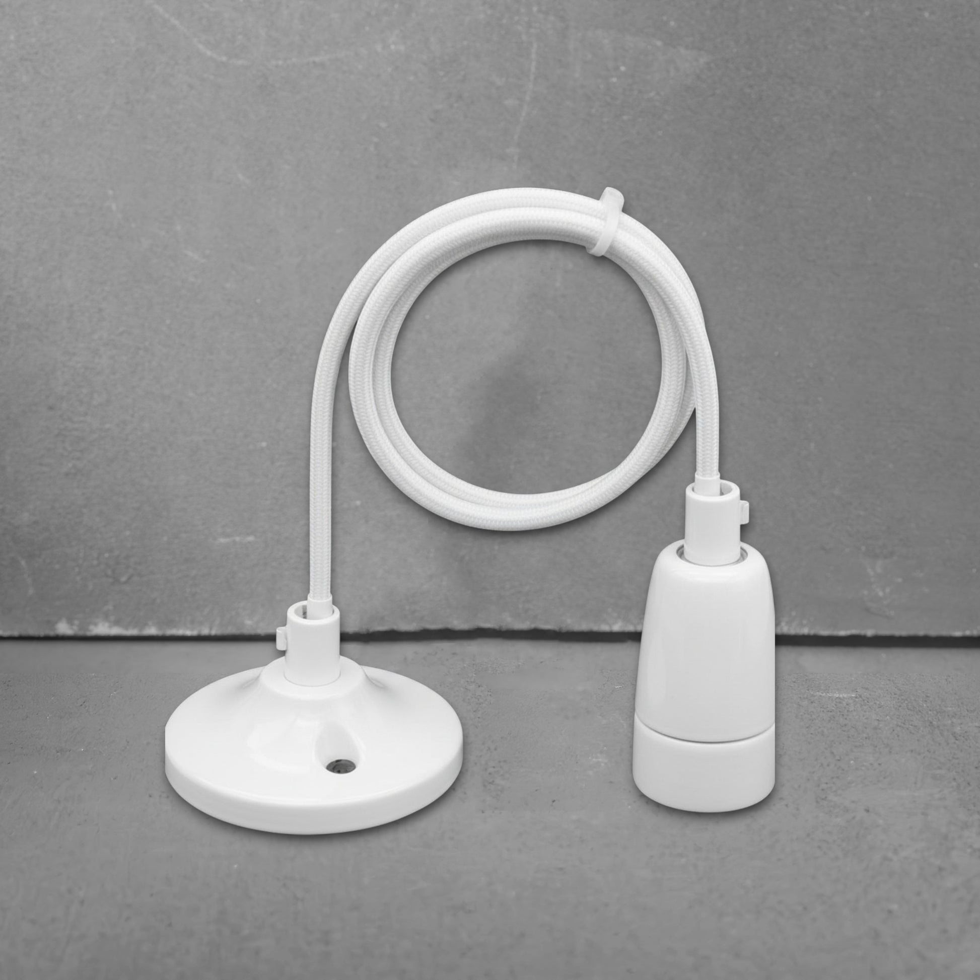 white porcelain E14 pendant light set, front