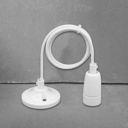 white porcelain E14 pendant light set, front